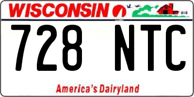 WI license plate 728NTC