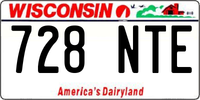 WI license plate 728NTE