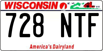 WI license plate 728NTF
