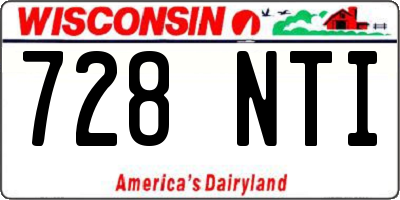 WI license plate 728NTI