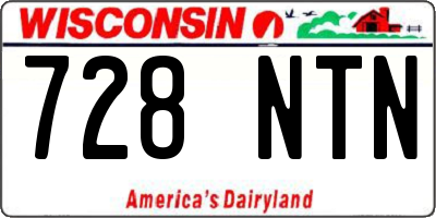 WI license plate 728NTN
