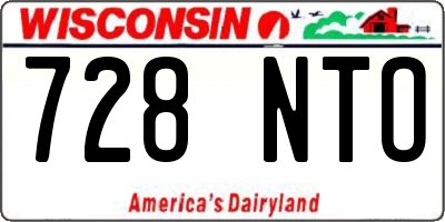 WI license plate 728NTO