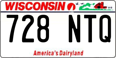 WI license plate 728NTQ