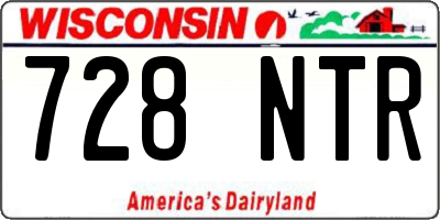 WI license plate 728NTR