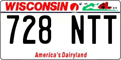 WI license plate 728NTT