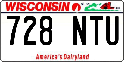 WI license plate 728NTU