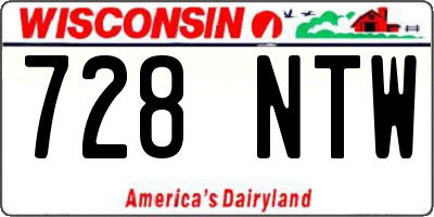 WI license plate 728NTW