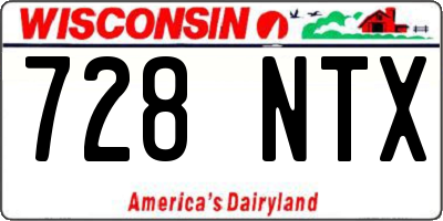 WI license plate 728NTX