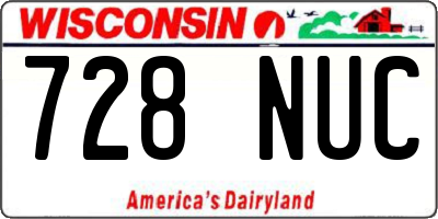 WI license plate 728NUC