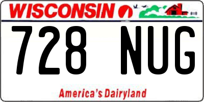 WI license plate 728NUG