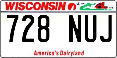 WI license plate 728NUJ