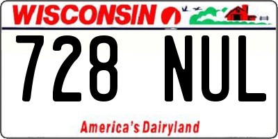 WI license plate 728NUL