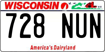 WI license plate 728NUN