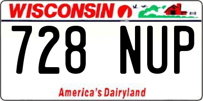 WI license plate 728NUP