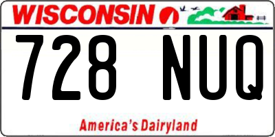 WI license plate 728NUQ