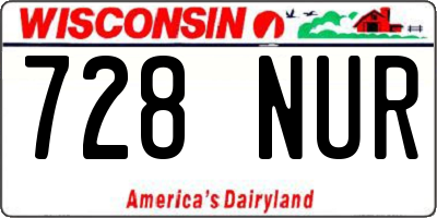 WI license plate 728NUR