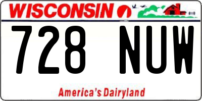 WI license plate 728NUW