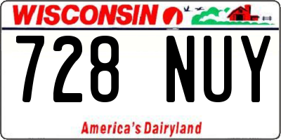 WI license plate 728NUY