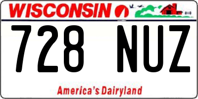 WI license plate 728NUZ