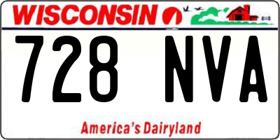 WI license plate 728NVA