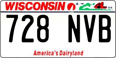 WI license plate 728NVB