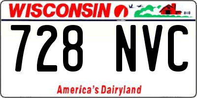 WI license plate 728NVC