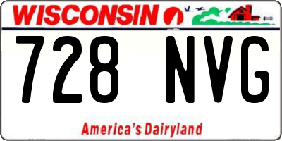 WI license plate 728NVG