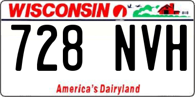 WI license plate 728NVH