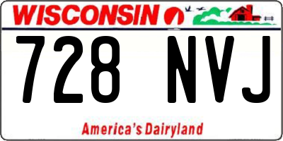 WI license plate 728NVJ