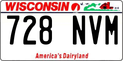 WI license plate 728NVM