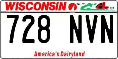 WI license plate 728NVN
