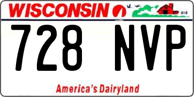 WI license plate 728NVP