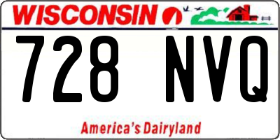WI license plate 728NVQ