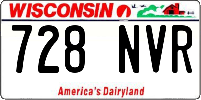 WI license plate 728NVR