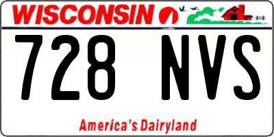 WI license plate 728NVS