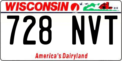WI license plate 728NVT
