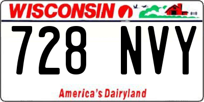 WI license plate 728NVY