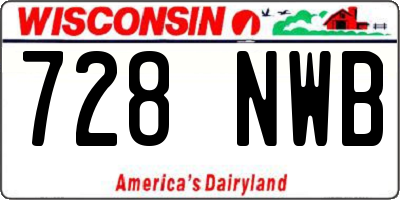 WI license plate 728NWB