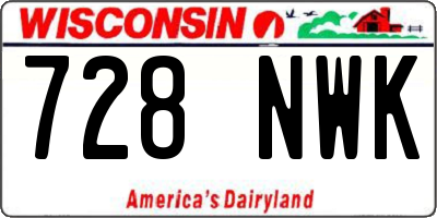 WI license plate 728NWK