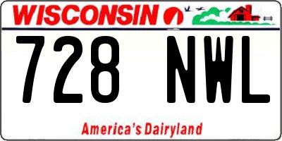 WI license plate 728NWL