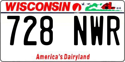 WI license plate 728NWR