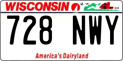 WI license plate 728NWY