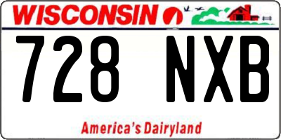 WI license plate 728NXB