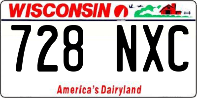 WI license plate 728NXC