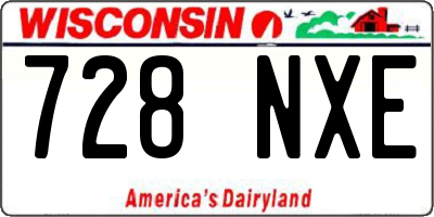 WI license plate 728NXE