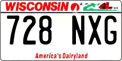 WI license plate 728NXG