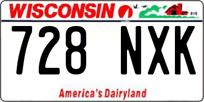 WI license plate 728NXK