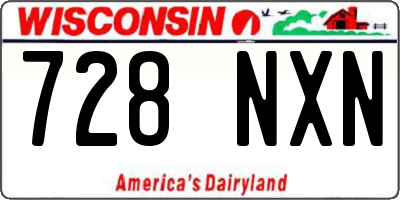 WI license plate 728NXN