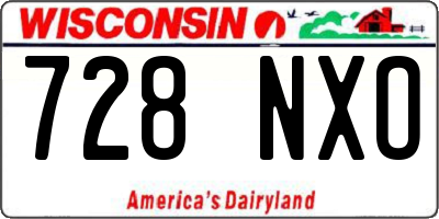 WI license plate 728NXO