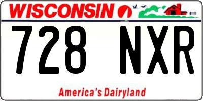 WI license plate 728NXR